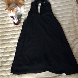 V neck black flowy dress